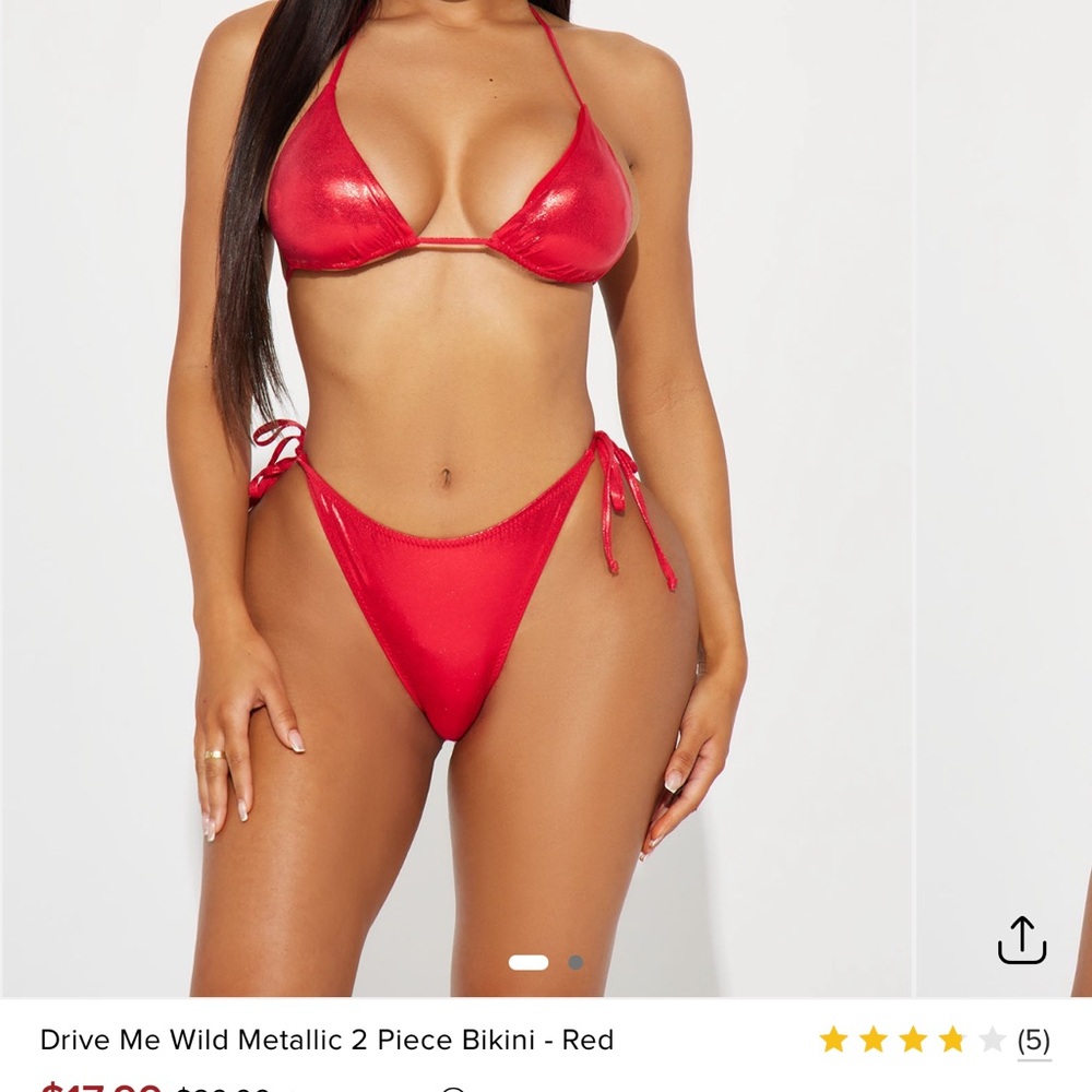 Fashion Nova Shimmering Scarlet Bikini